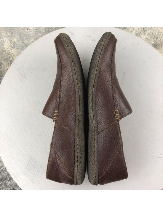 Born Men\'s Size 10.5 Brown Pebbled Leather Closed Toe Slip On Casual Loafers